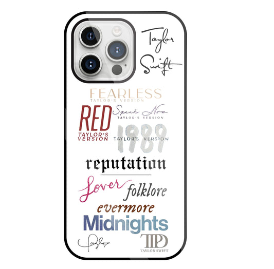 Red Taylor's Version Glass Case For Apple iPhone 15 Pro Max