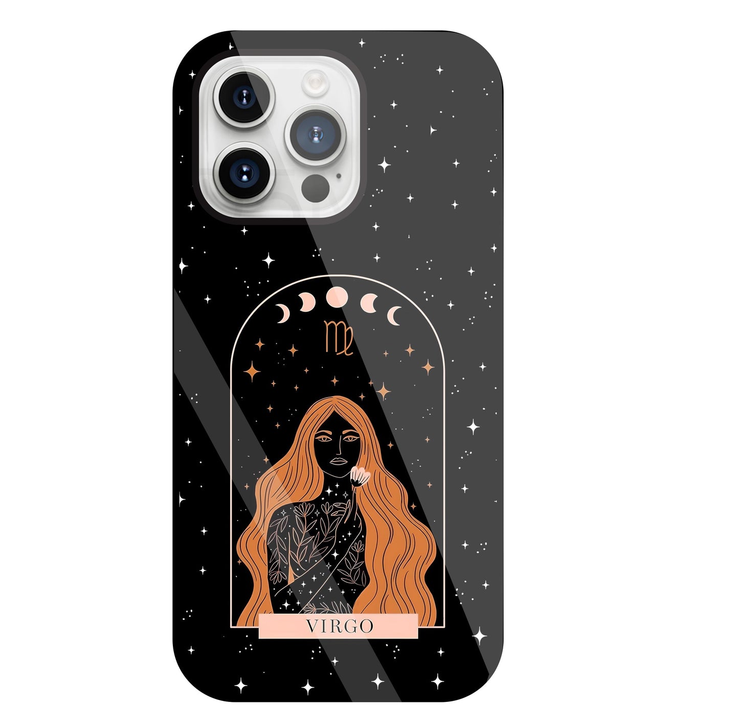Virgo Black Glass Case For Apple iPhone 15 Pro Max