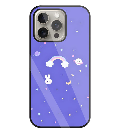 Rainbow with stars Glass Case For Apple iPhone 15 Pro