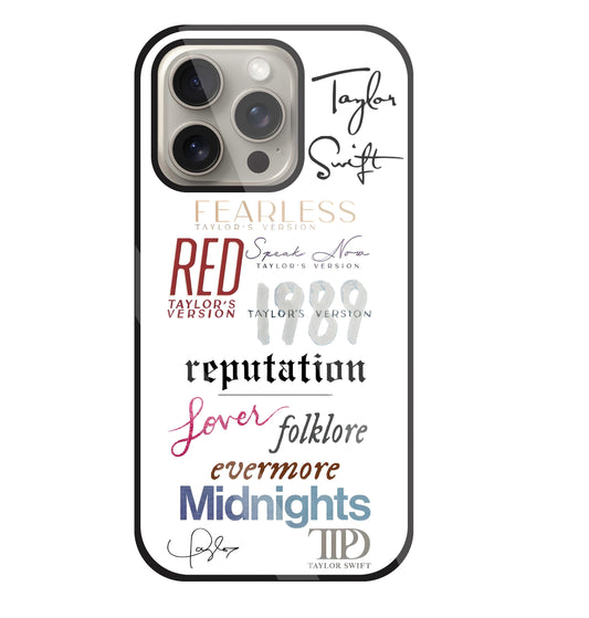 Red Taylor's Version Glass Case For Apple iPhone 15 Pro