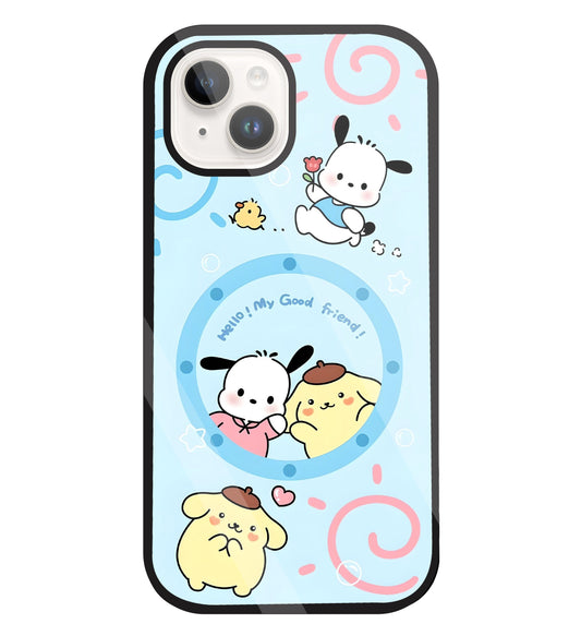 Sanrio Friends Glass Case For Apple iPhone 15