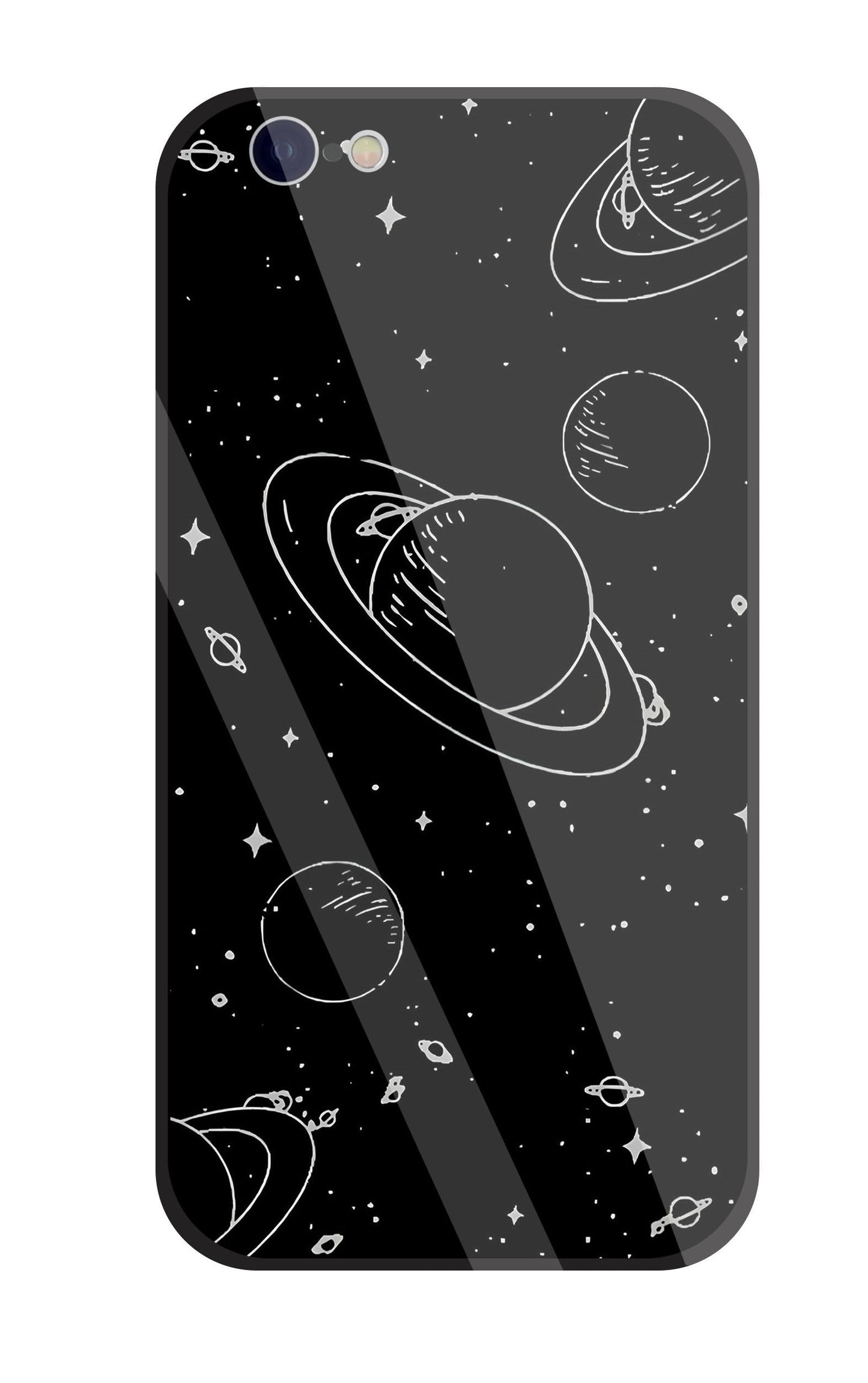 Black And White Space Glass Case For Apple iPhone 6 / 6s