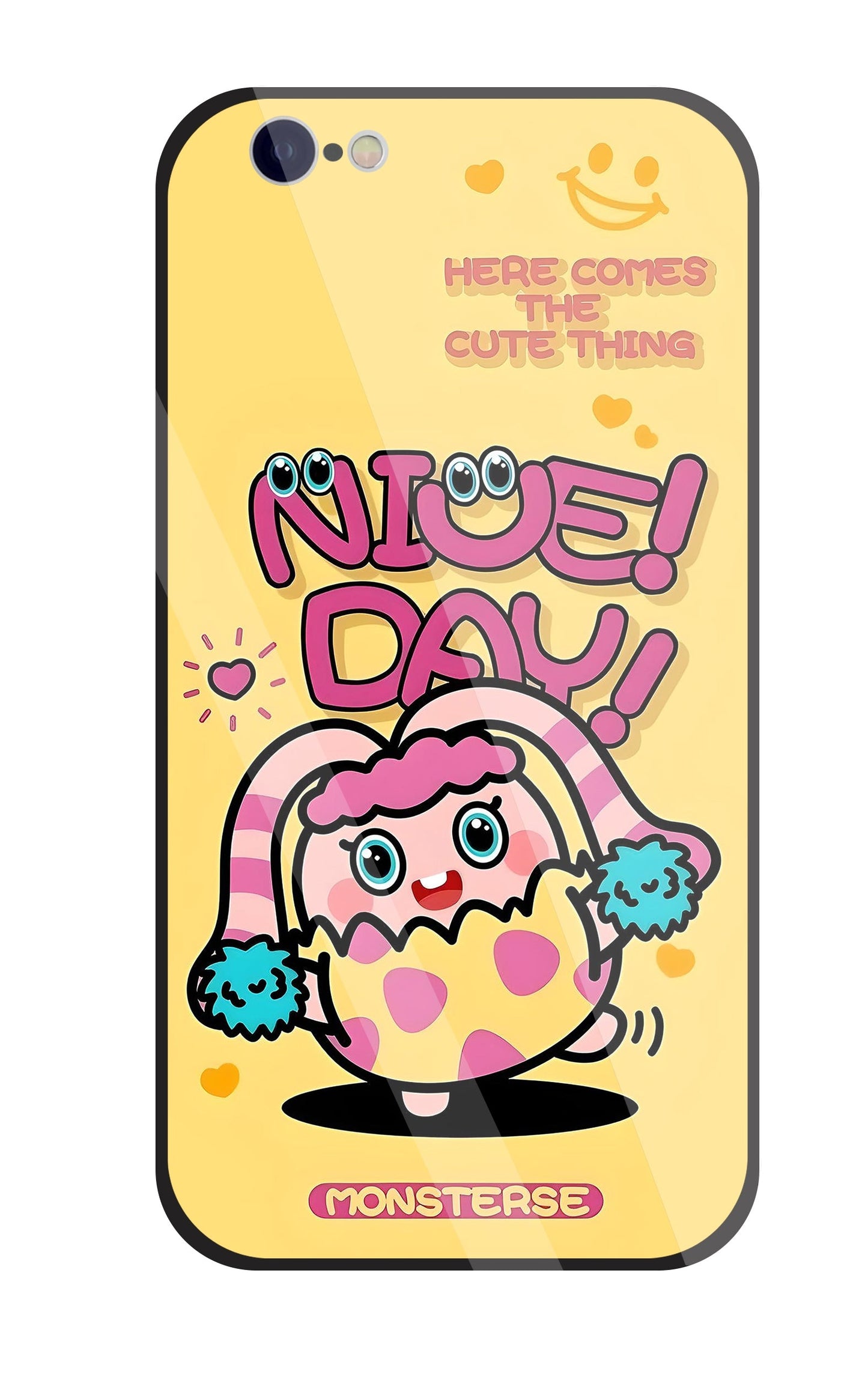 Nice Day Monsterse Yellow Glass Case For Apple iPhone 6 / 6s