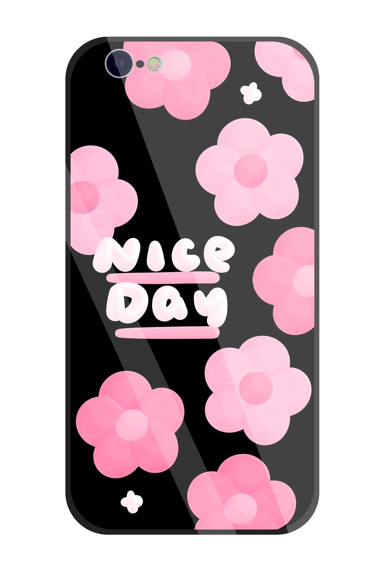 Nice Day Pink Flower Glass Case For Apple iPhone 6 / 6s