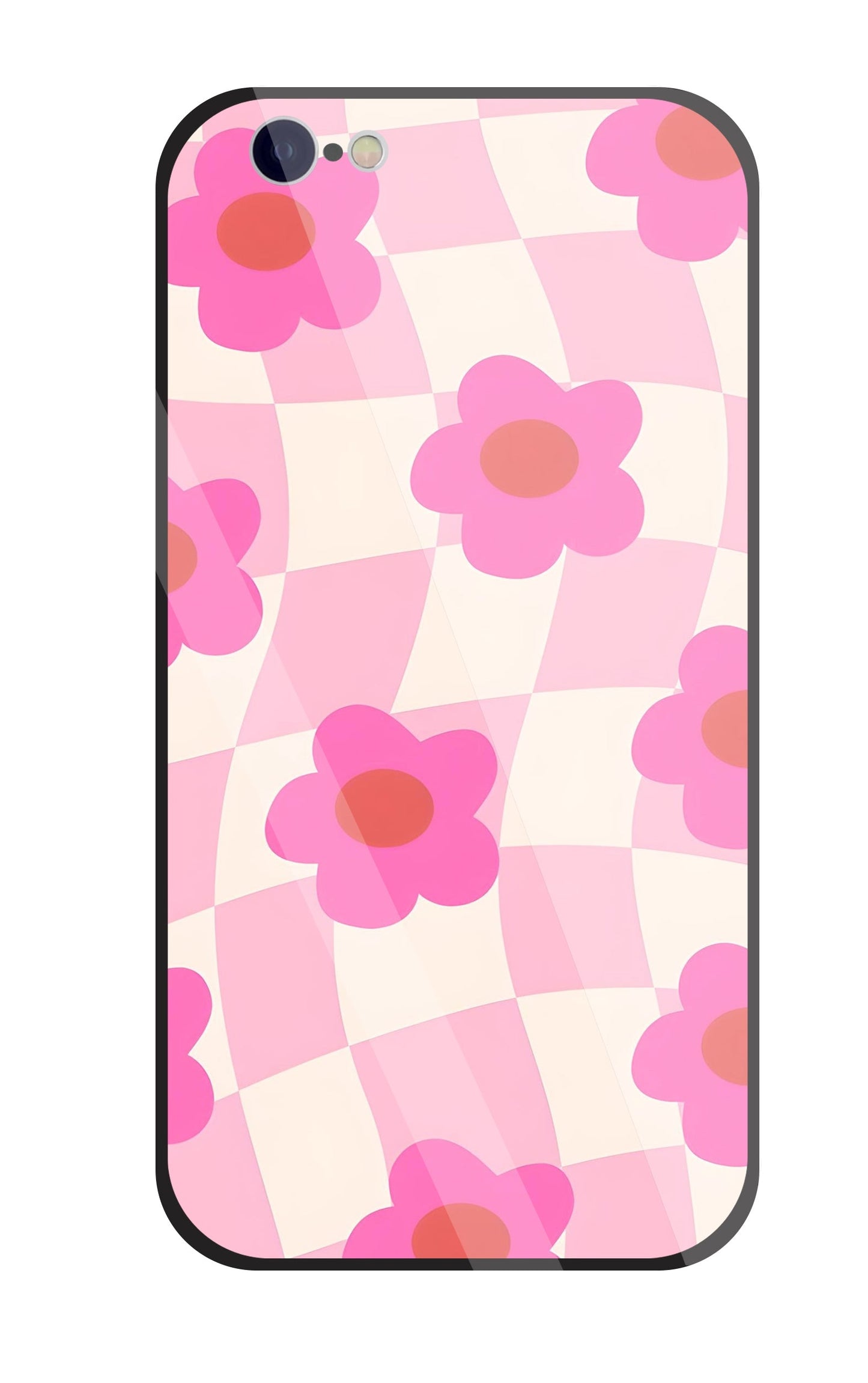 Pink Flower Glass Case For Apple iPhone 6 / 6s