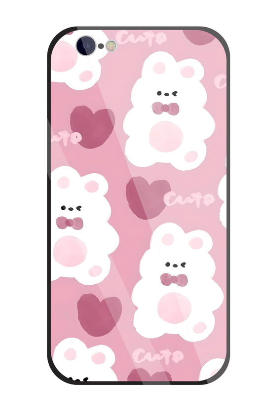 Rabbit With Heart Glass Case For Apple iPhone 6 / 6s