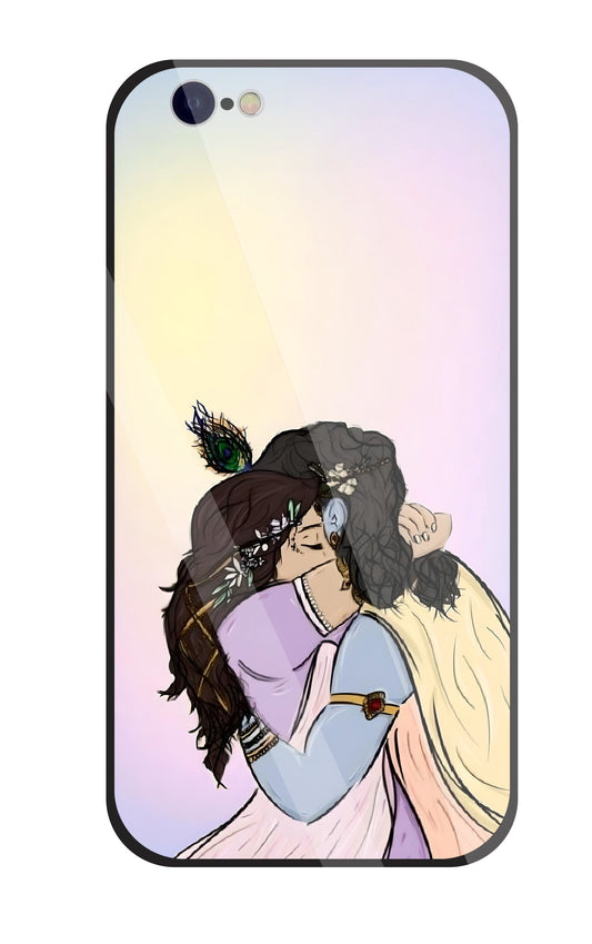 Radhe Krishna hugs Glass Case For Apple iPhone 6 / 6s