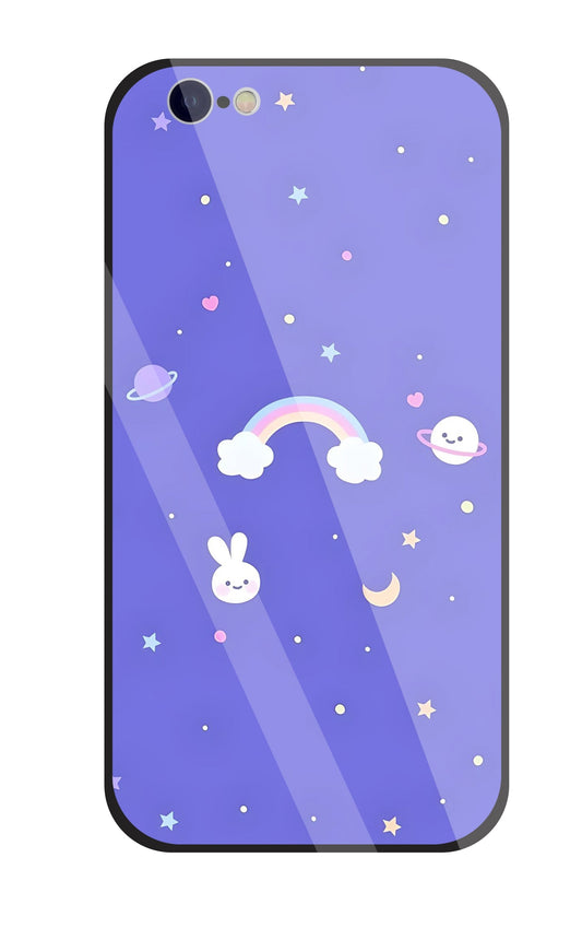 Rainbow with stars Glass Case For Apple iPhone 6 / 6s