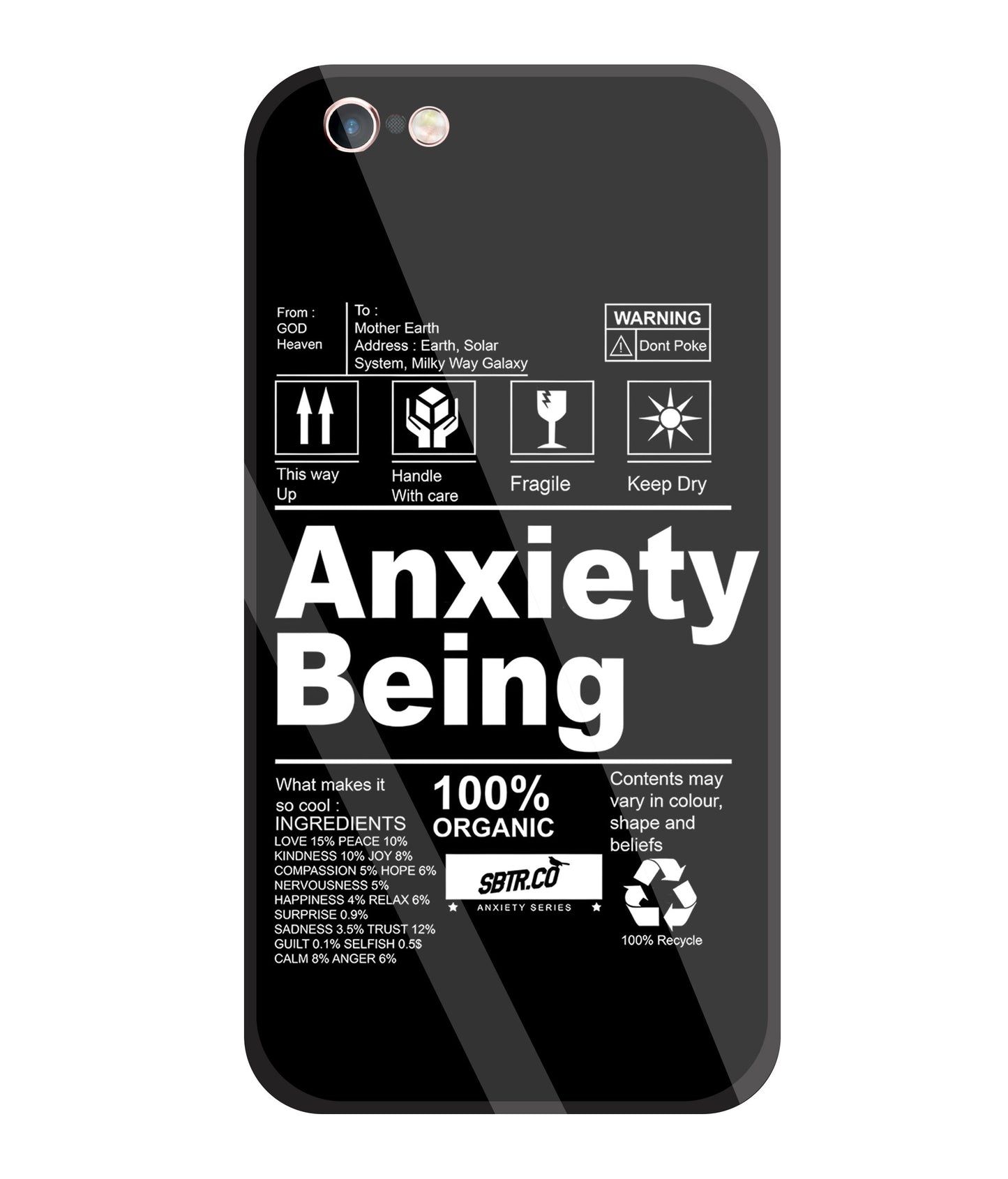 Anxiety Being Glass Case For Apple iPhone 6 +
