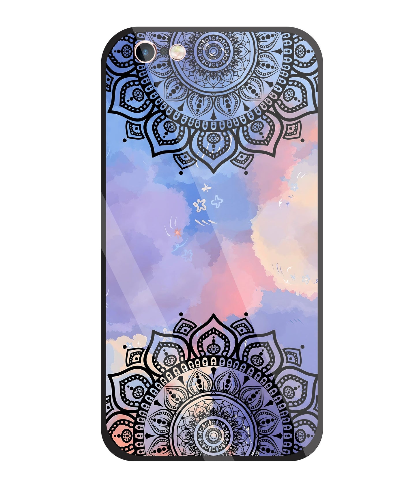 Colorful Mandala Pattern Glass Case For Apple iPhone 6 +