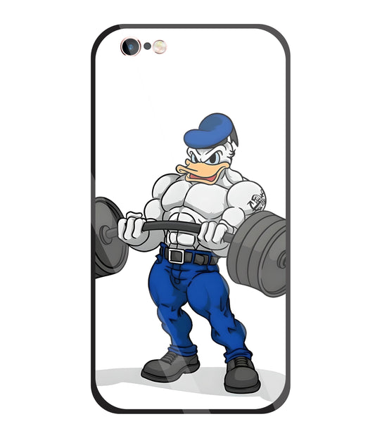 Donald Duck With Gym Glass Case For Apple iPhone 6 +