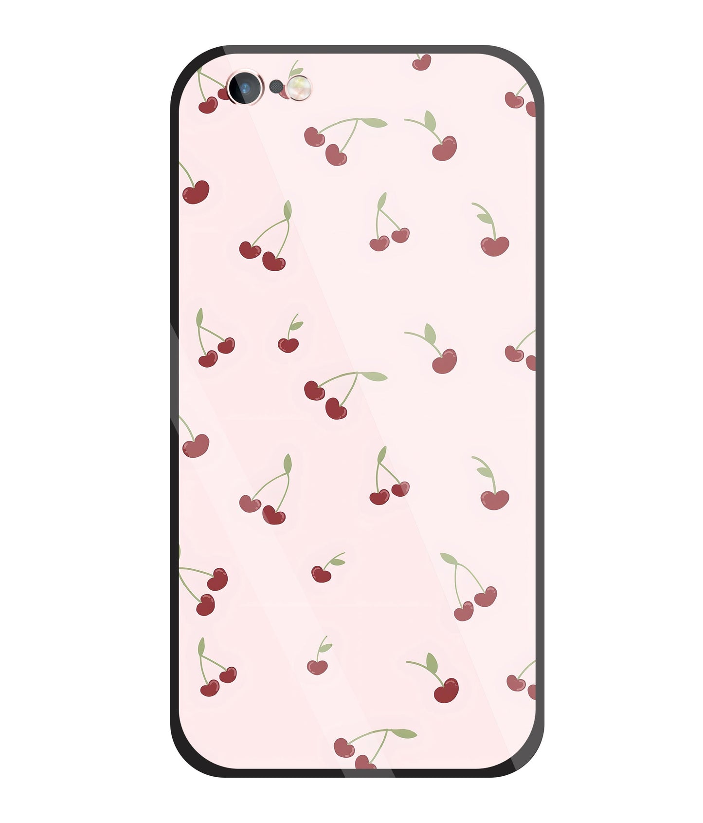 Pink Cherry Glass Case For Apple iPhone 6 +