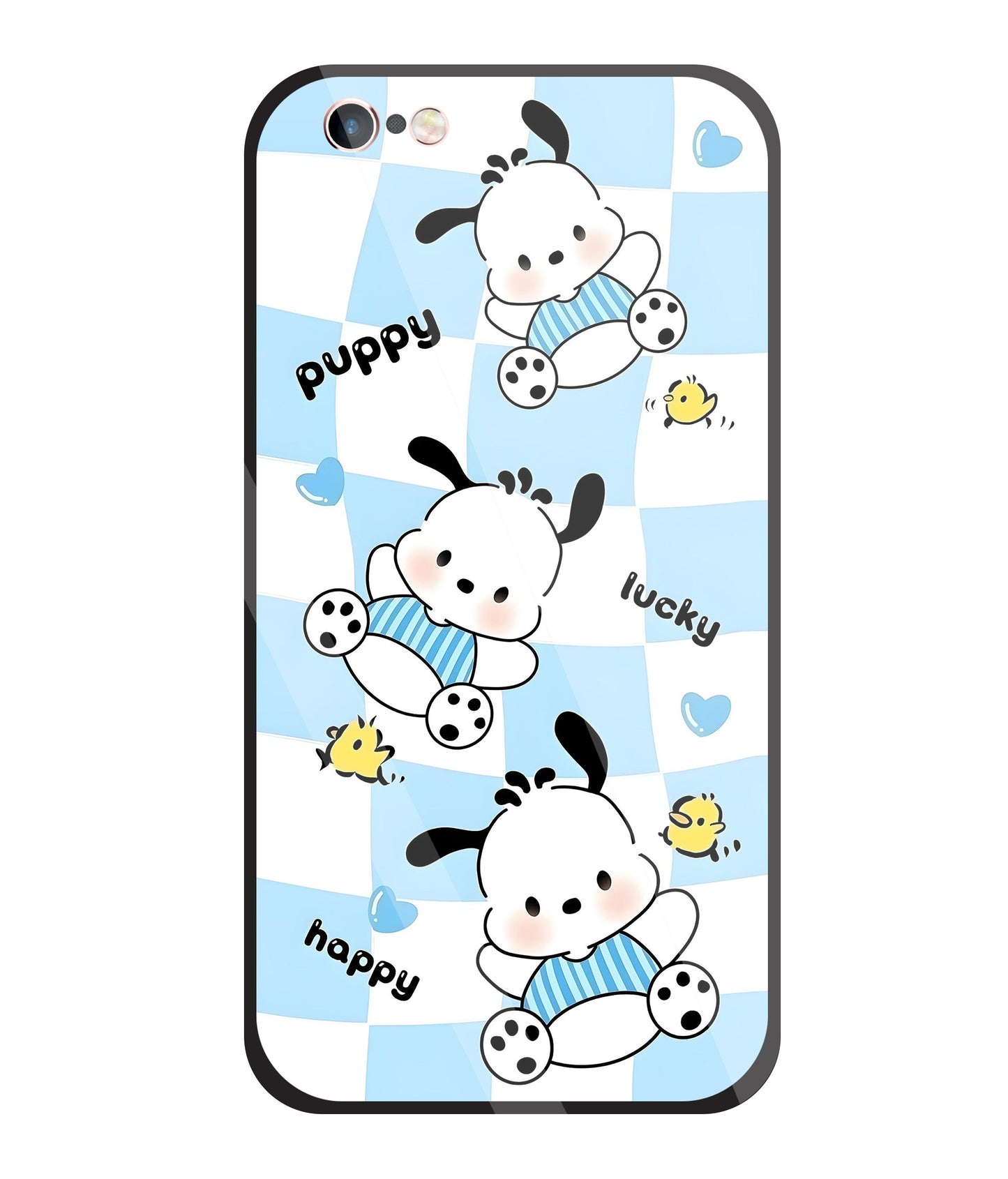 Pochacco Puppy Blue Glass Case For Apple iPhone 6 +