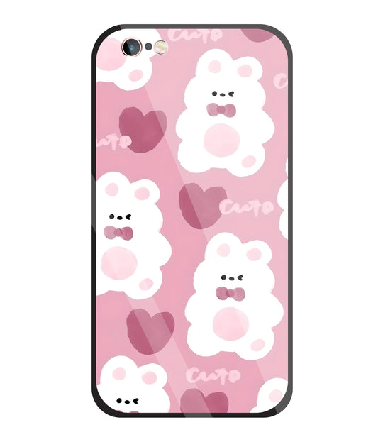 Rabbit With Heart Glass Case For Apple iPhone 6 +