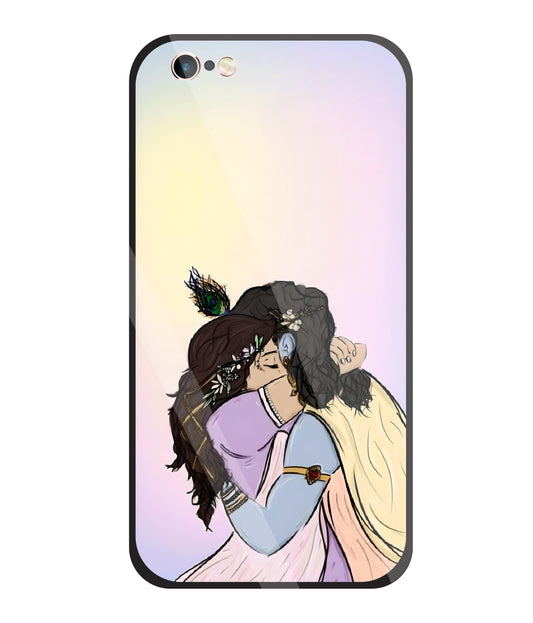 Radhe Krishna hugs Glass Case For Apple iPhone 6 +
