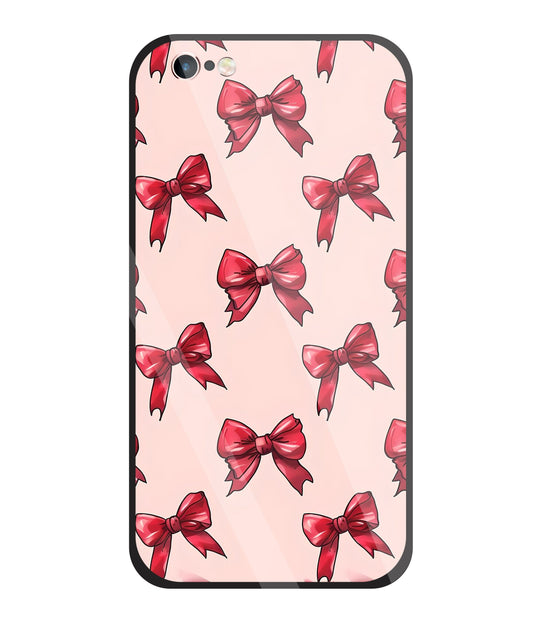 Red Ribbon Glass Case For Apple iPhone 6 +