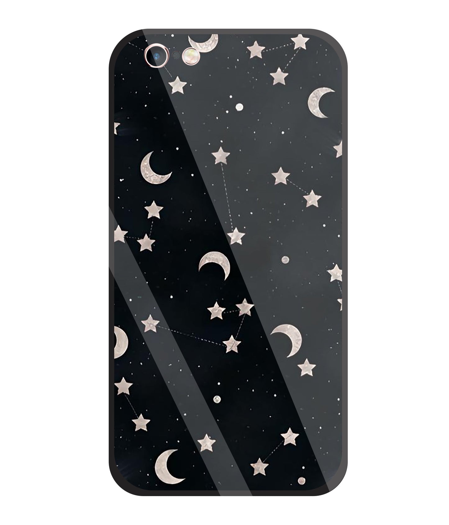 Star And Hulf Moon Space Glass Case For Apple iPhone 6 +
