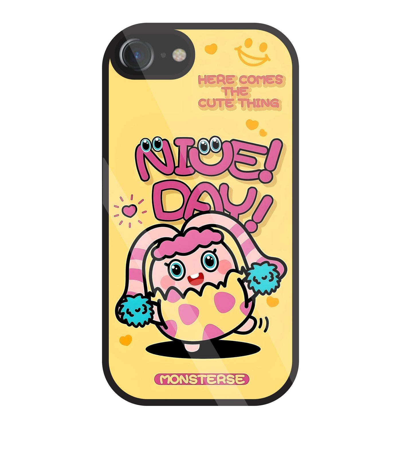 Nice Day Monsterse Yellow Glass Case For Apple iPhone 7