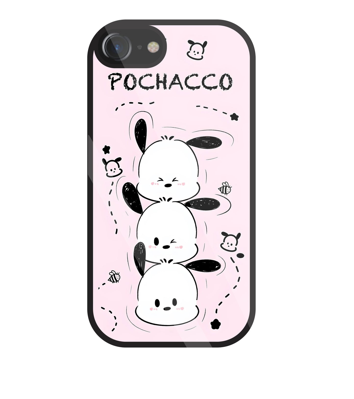 Pochacco Puppy Pink Glass Case For Apple iPhone 7
