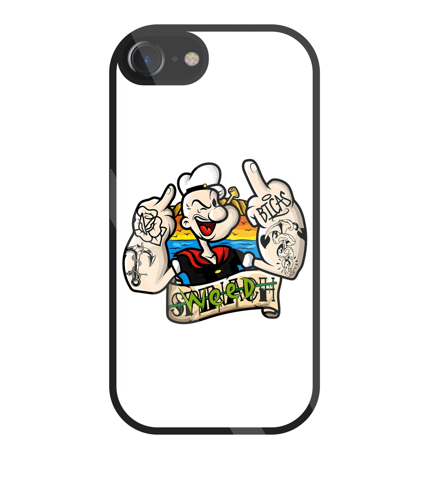Popeye Weed Glass Case For Apple iPhone 7