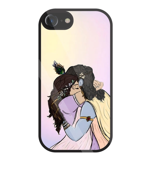 Radhe Krishna hugs Glass Case For Apple iPhone 7