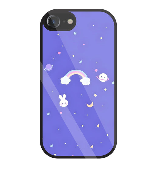 Rainbow with stars Glass Case For Apple iPhone 7