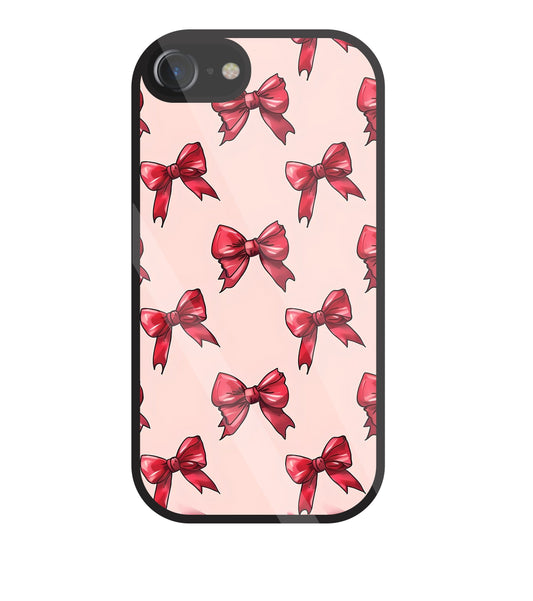 Red Ribbon Glass Case For Apple iPhone 7