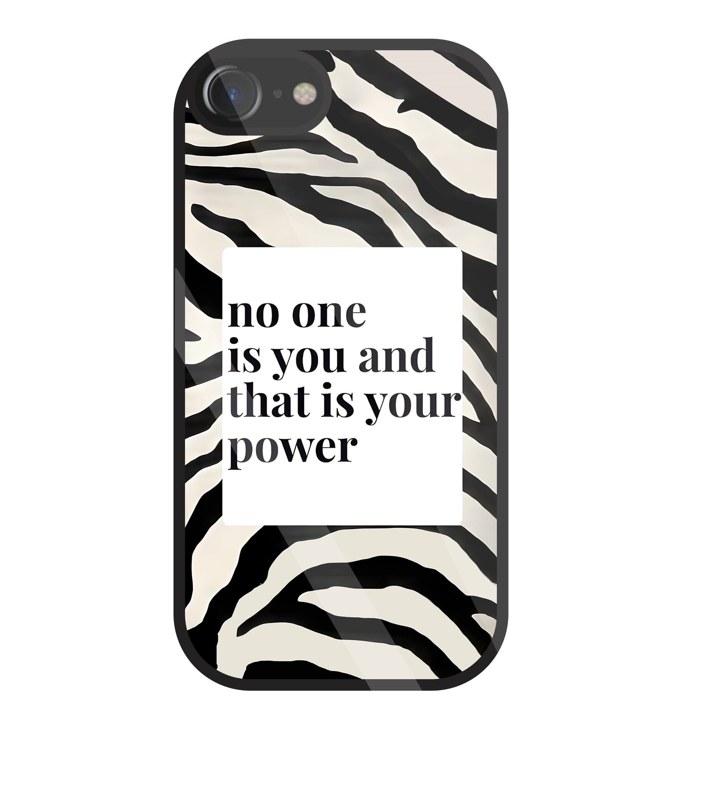 Zebra pattern with quote Glass Case For Apple iPhone 7