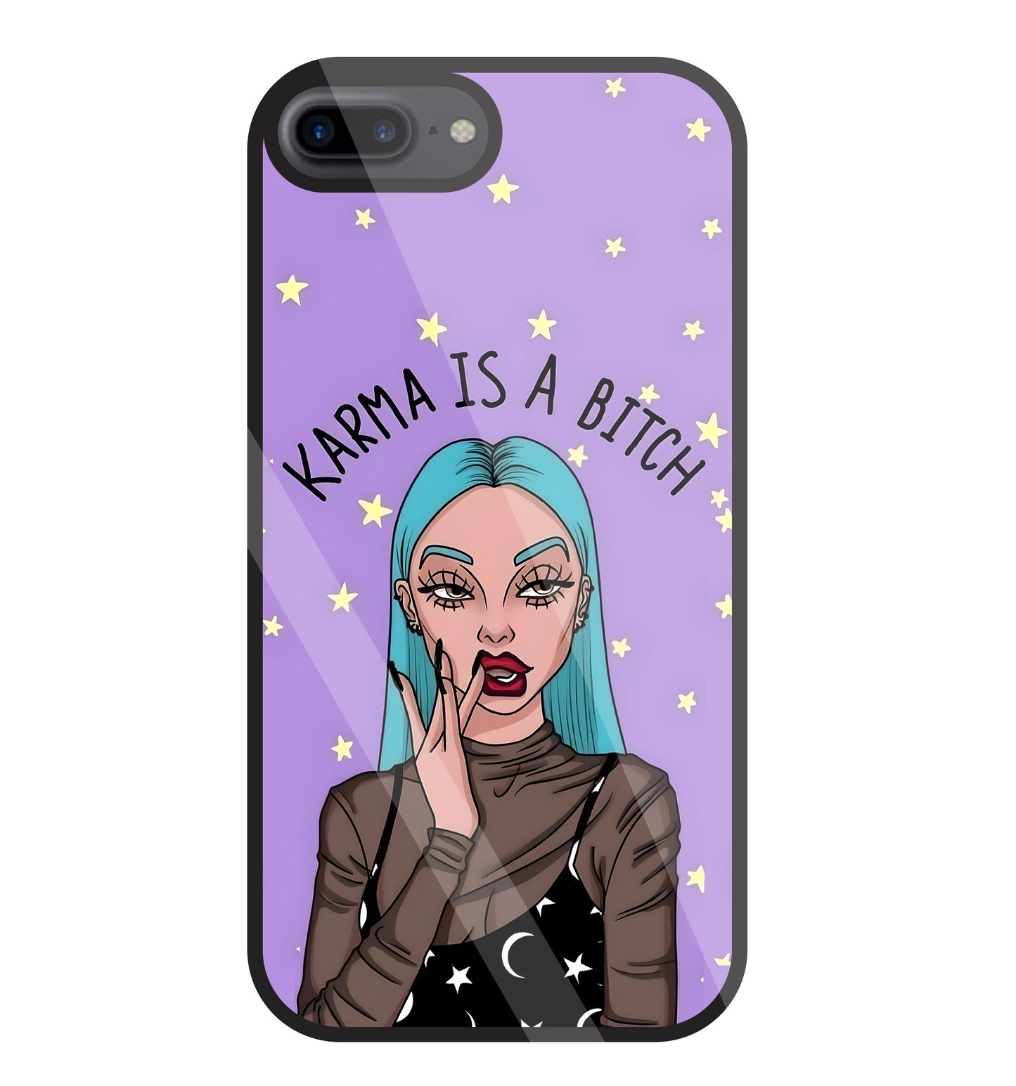 Karma is a Bitch Levender Glass Case For Apple iPhone 7 +