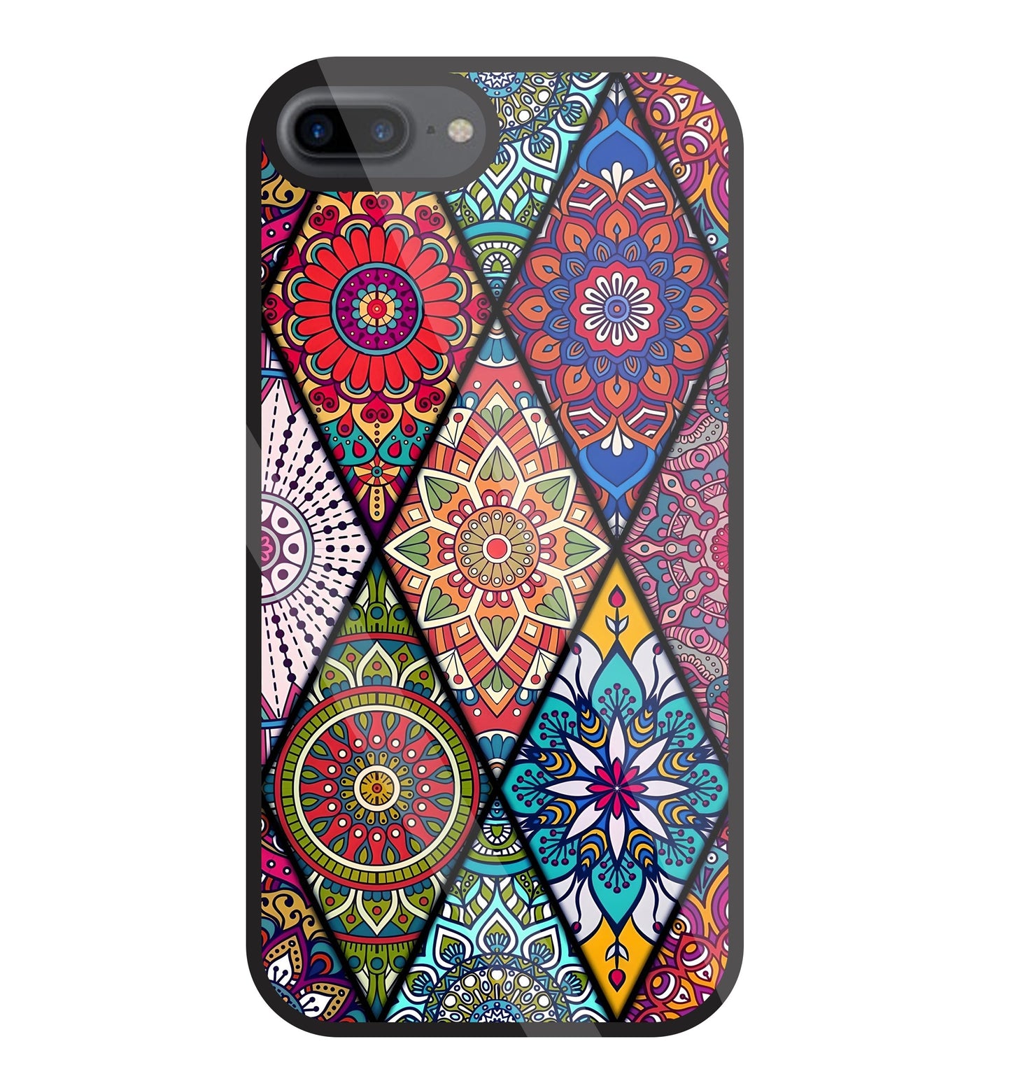 Mandala Patterns Colourful Glass Case For Apple iPhone 7 +