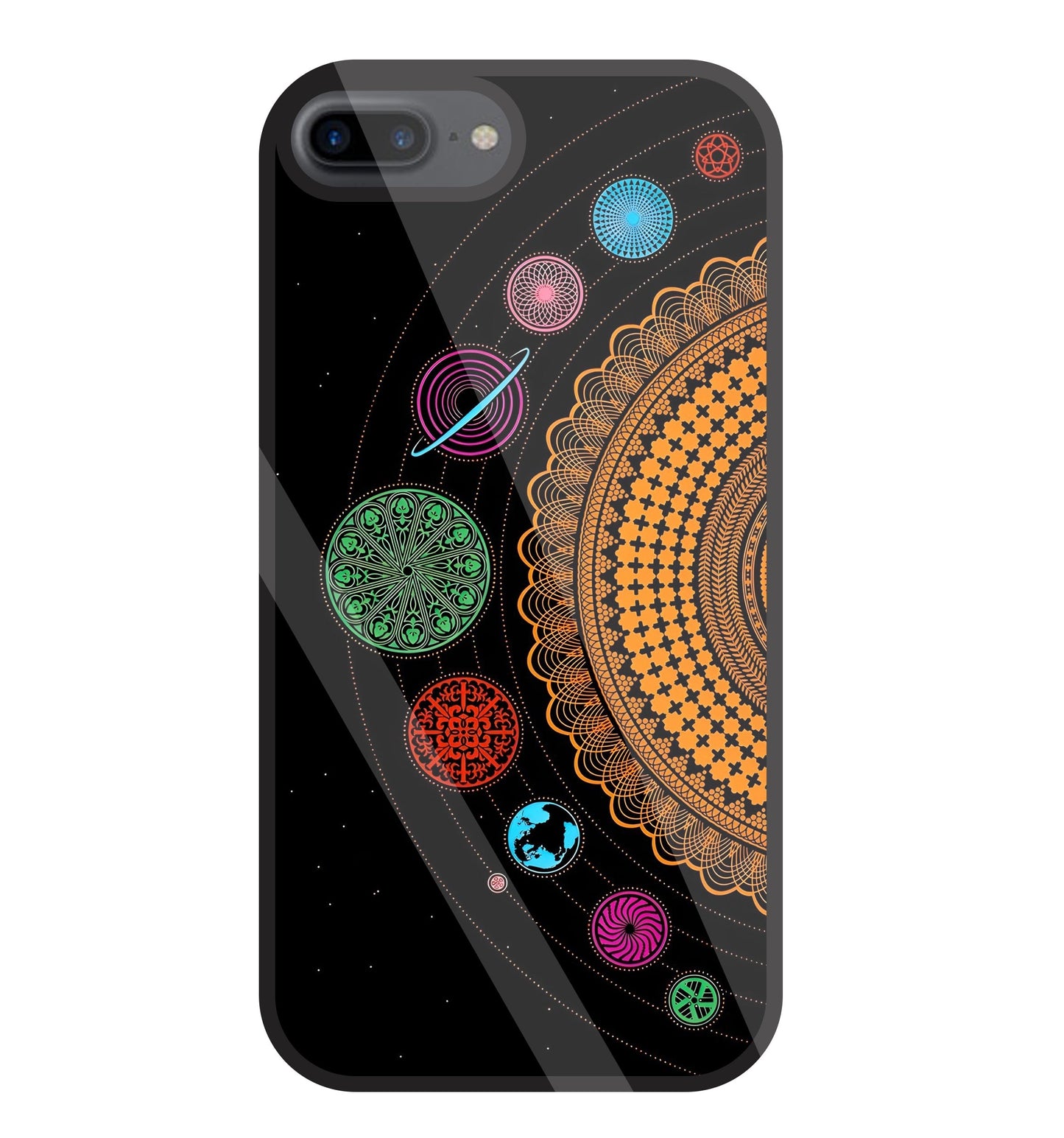 Mandala Patterns Universe Glass Case For Apple iPhone 7 +