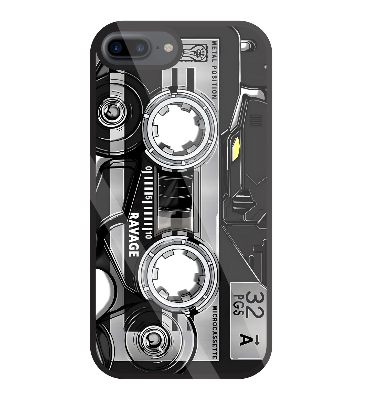 Microcassette Glass Case For Apple iPhone 7 +