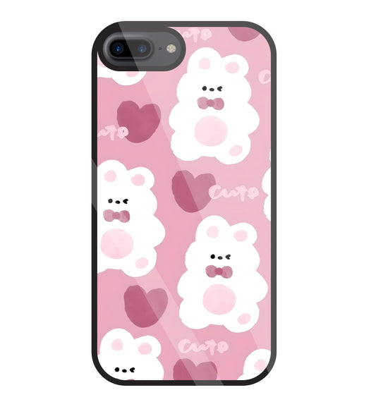 Rabbit With Heart Glass Case For Apple iPhone 7 +