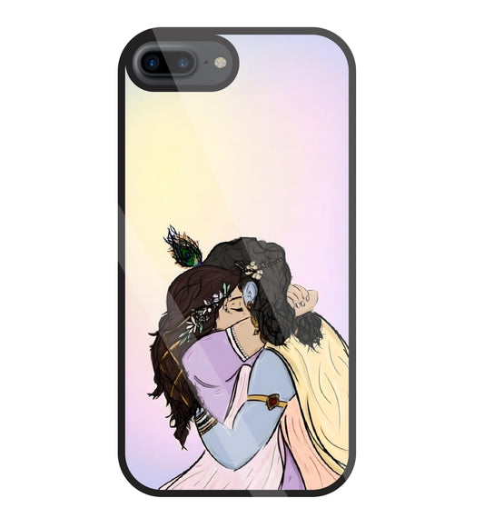 Radhe Krishna hugs Glass Case For Apple iPhone 7 +