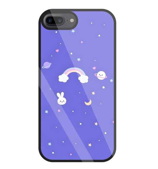 Rainbow with stars Glass Case For Apple iPhone 7 +
