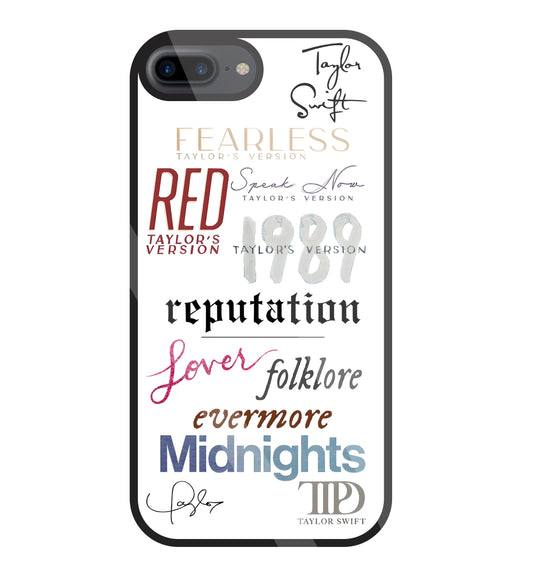 Red Taylor's Version Glass Case For Apple iPhone 7 +