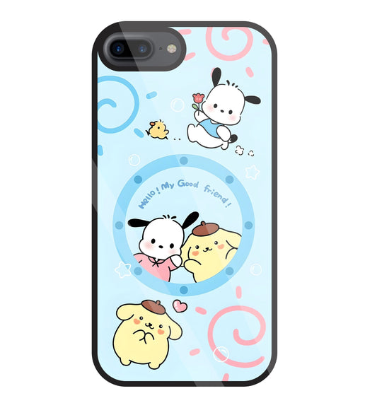 Sanrio Friends Glass Case For Apple iPhone 7 +