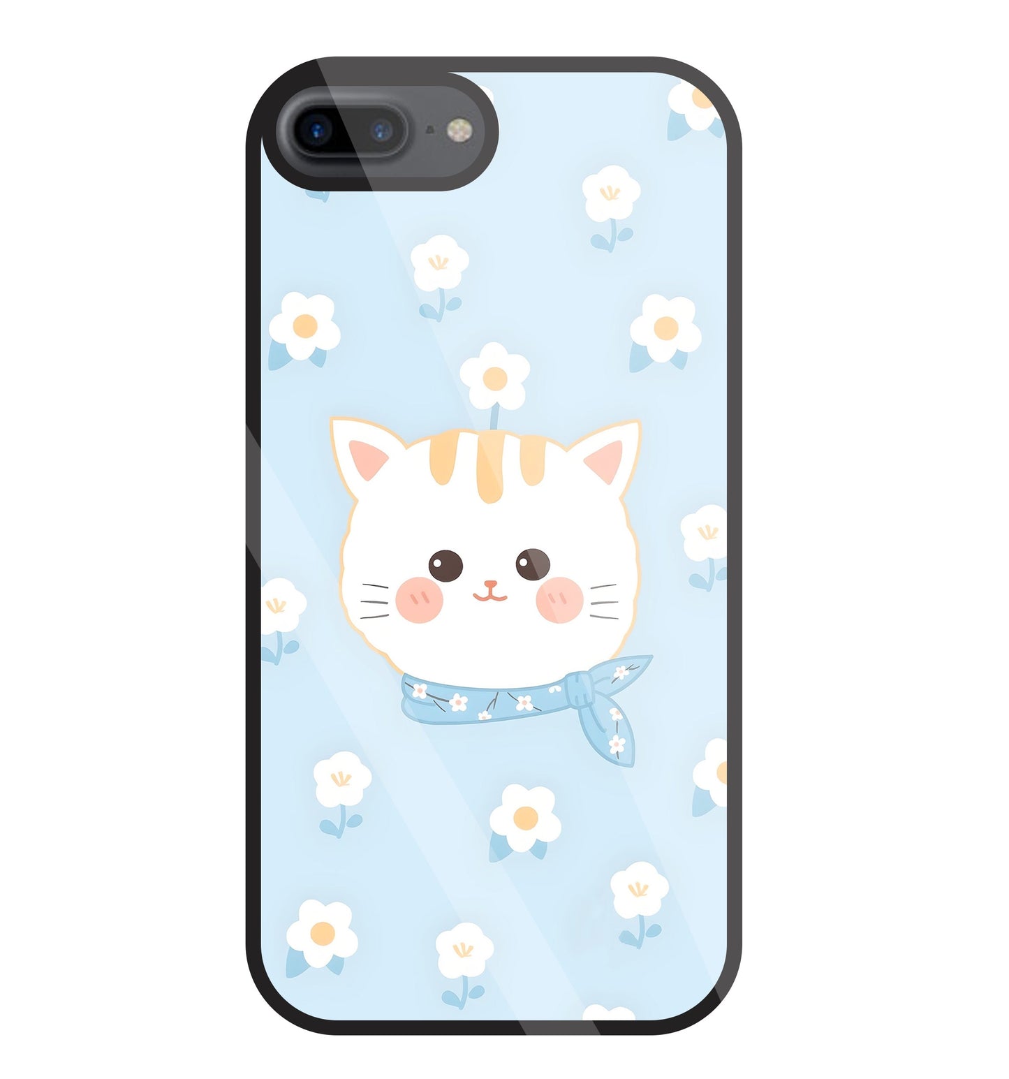 Cute Kitten Glass Case For Apple iPhone 7 +