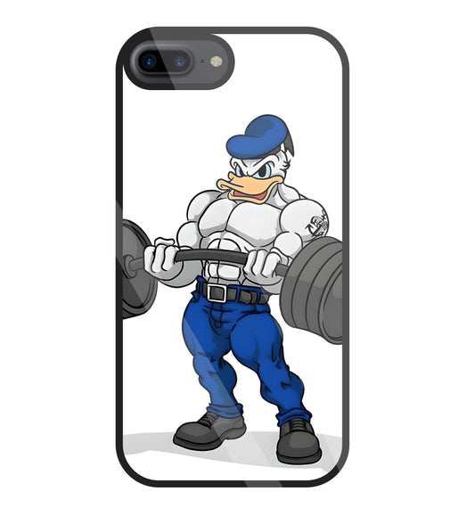 Donald Duck With Gym Glass Case For Apple iPhone 7 +