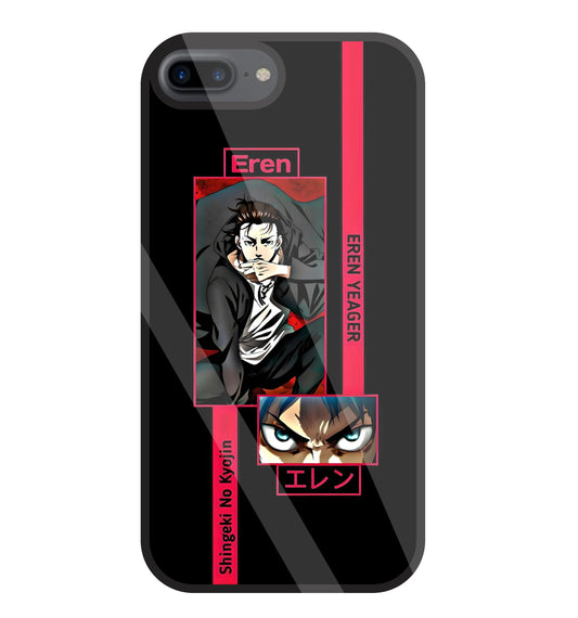 Eren Anime Glass Case For Apple iPhone 7 +