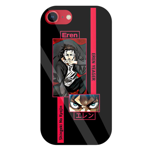 Eren Anime Glass Case For Apple iPhone 8