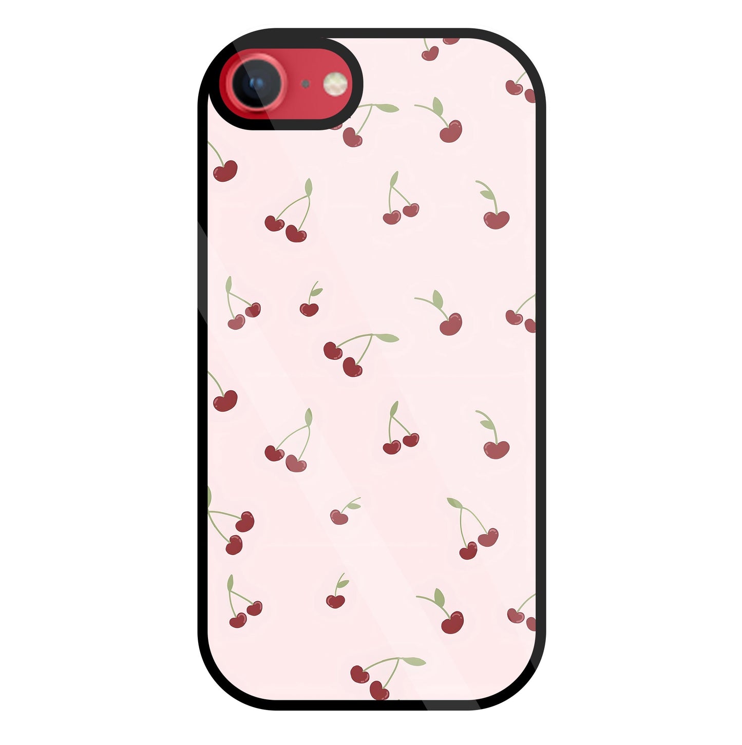 Pink Cherry Glass Case For Apple iPhone 8