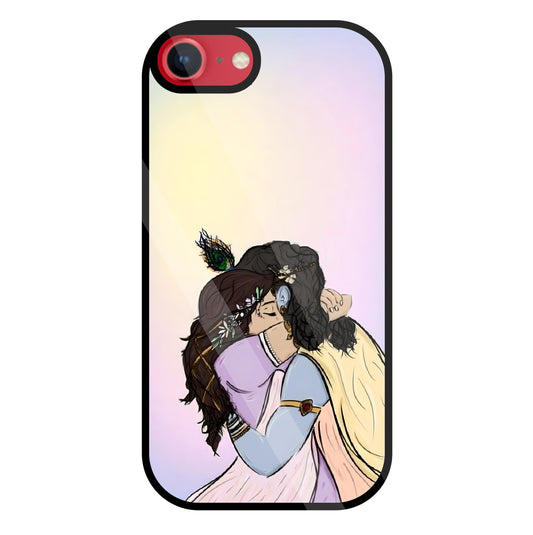 Radhe Krishna hugs Glass Case For Apple iPhone 8