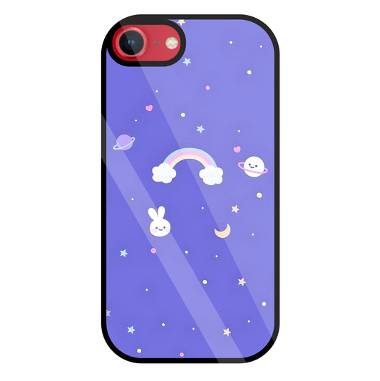 Rainbow with stars Glass Case For Apple iPhone 8
