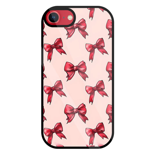 Red Ribbon Glass Case For Apple iPhone 8