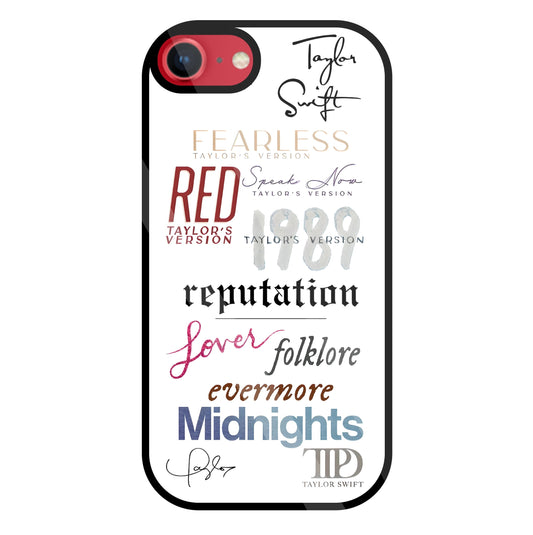 Red Taylor's Version Glass Case For Apple iPhone 8