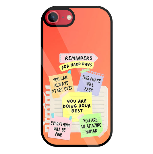 Reminders for Hard DayS Glass Case For Apple iPhone 8