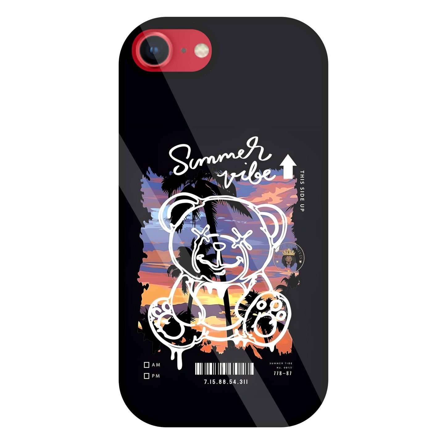 Summer Vibe Bear Glass Case For Apple iPhone 8
