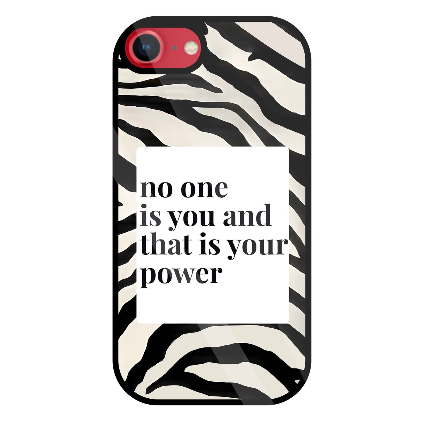 Zebra pattern with quote Glass Case For Apple iPhone 8