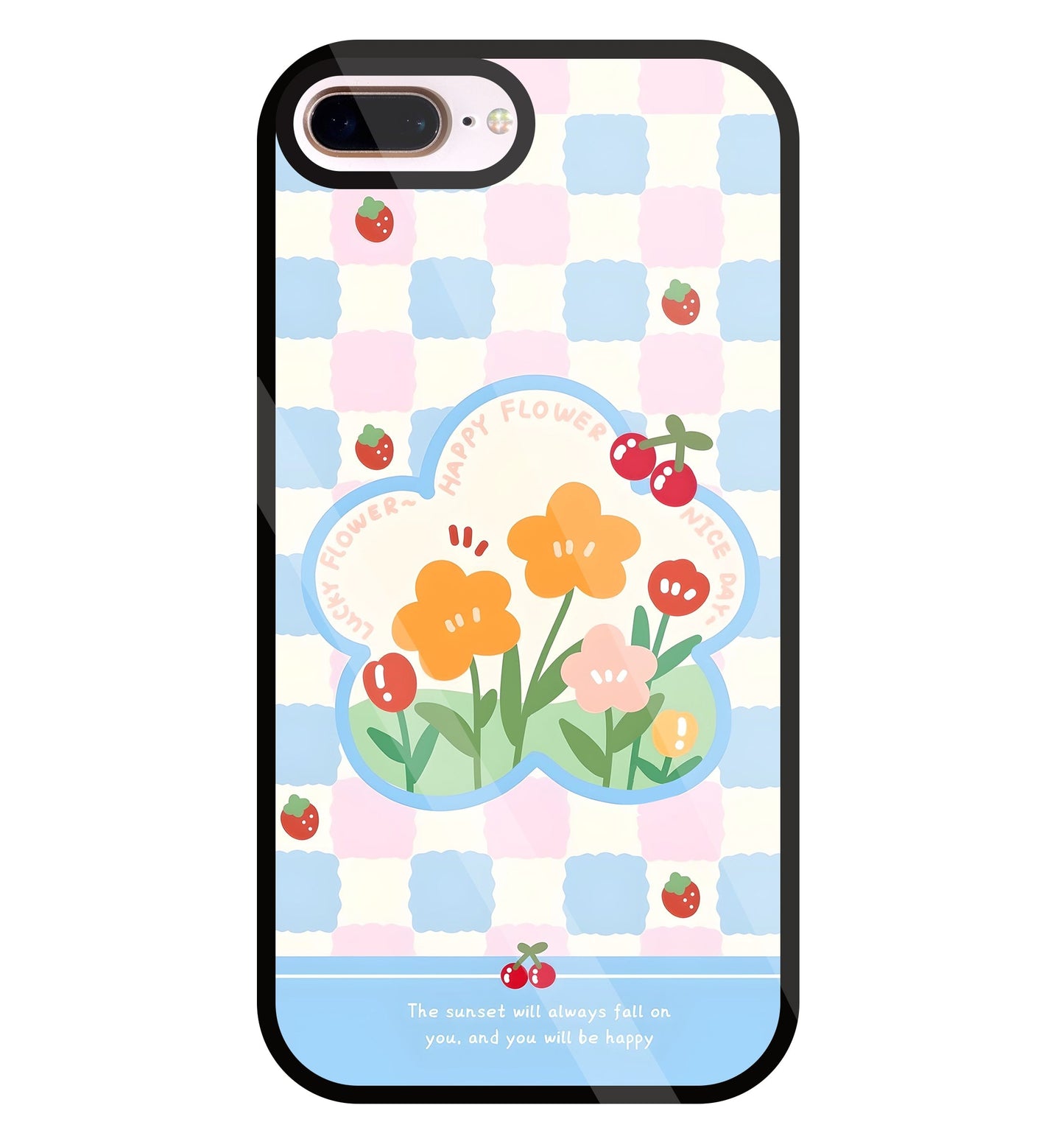 Cherry Blossom Glass Case For Apple iPhone 8 +